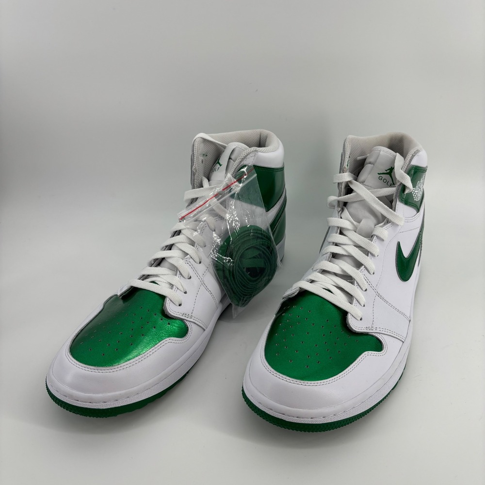 Jordan 1 High Golf Mens Size 14 White Metallic Green Retro Hypebeast Gorpcore
